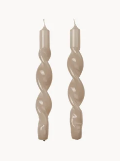Broste Copenhagen Velas cónicas artesanales Twist, 2 uds.