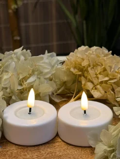 Deluxe Homeart Velas de té LED artesanales Real Flame, 4 uds.^ Velas Led|Velas Decorativas