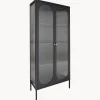 House Nordic Vitrina de metal con cristal acanalado Adelaide^ Vitrinas|Vitrinas