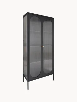 House Nordic Vitrina de metal con cristal acanalado Adelaide^ Vitrinas|Vitrinas