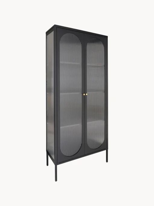 House Nordic Vitrina de metal con cristal acanalado Adelaide^ Vitrinas|Vitrinas