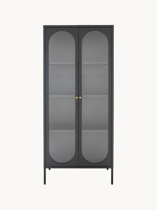 House Nordic Vitrina de metal con cristal acanalado Adelaide^ Vitrinas|Vitrinas