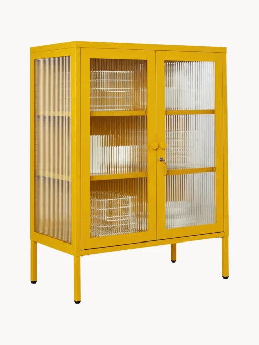 Mustard Made Vitrina de metal con cristal acanalado The Mixer