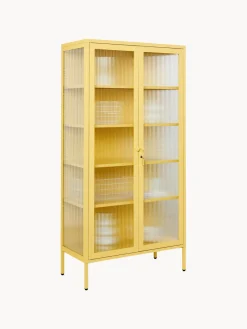 Mustard Made Vitrina de metal con cristal acanalado The Collector^ Vitrinas|Vitrinas