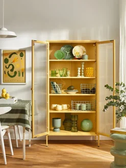 Mustard Made Vitrina de metal con cristal acanalado The Collector^ Vitrinas|Vitrinas