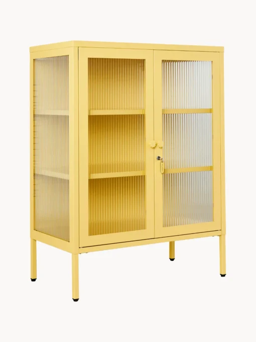 Mustard Made Vitrina de metal con cristal acanalado The Mixer^ Vitrinas|Vitrinas