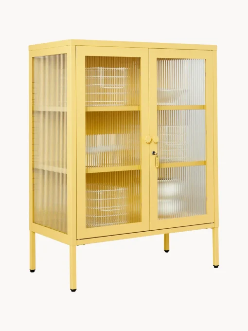 Mustard Made Vitrina de metal con cristal acanalado The Mixer^ Vitrinas|Vitrinas