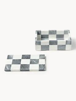 Westwing Collection Westwing | Crosby Studios, joyero de mármol con tapadera Carreaux