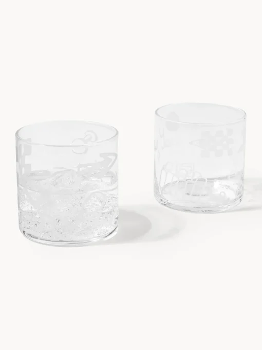Westwing Collection Westwing | Crosby Studios, vasos altos artesanales Cristal, 2 uds.^ Vasos|Vajillas Completas