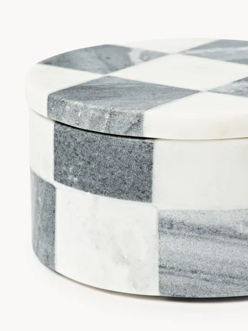 Westwing Collection Westwing | Crosby Studios, joyero de mármol con tapadera Carreaux^ Joyeros|Jarrones